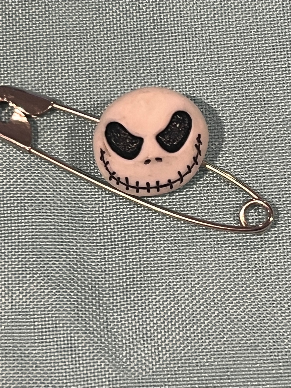 Jack Skeleton Face Safety Pin Brooch for Kids